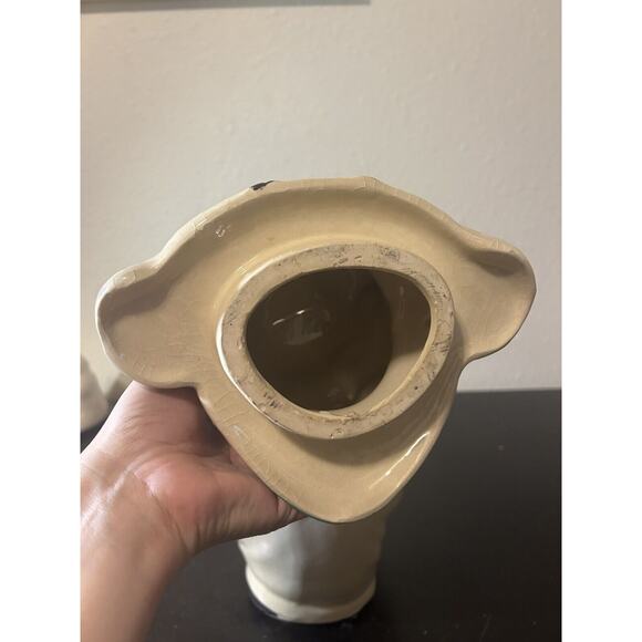 Vintage 1940s Shawnee Pottery Smiley Pig Cookie Jar Blue-Green Bandana - Picture 5 of 7